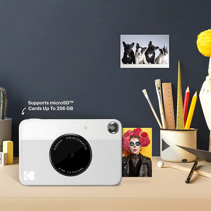 Kodak Printomatic – Cámara Instantánea Compacta con Impresión Zink (Gris)