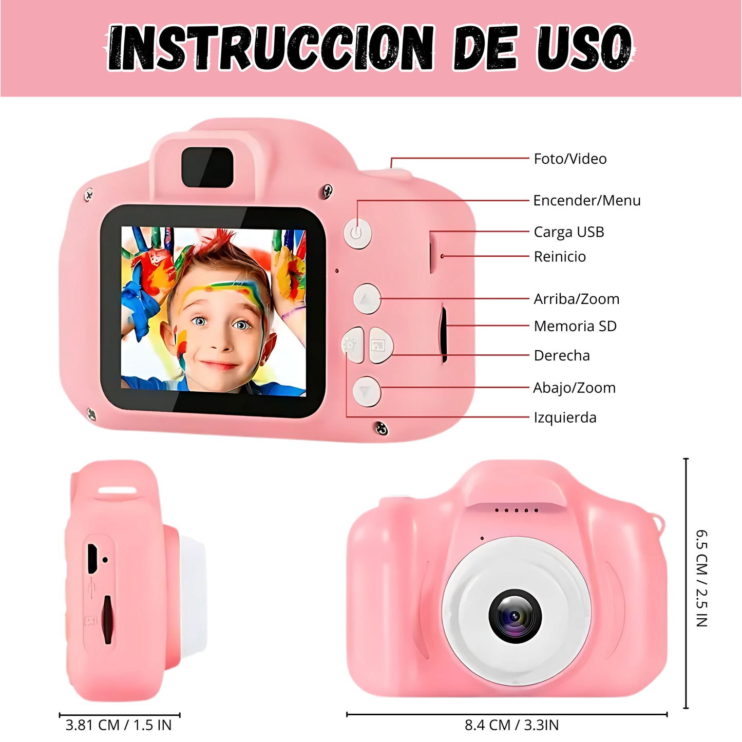 Cámara Digital Infantil 1080P – Juguete Educativo para Niños con Regalo Sorpresa 🎁